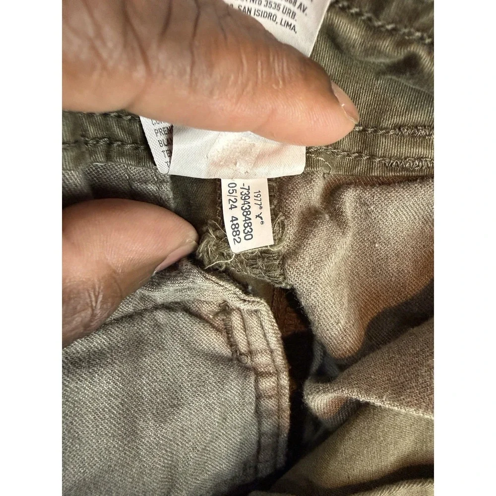 American Eagle Men's Cargo Pants 29x32 Green Parachute Drawstring
